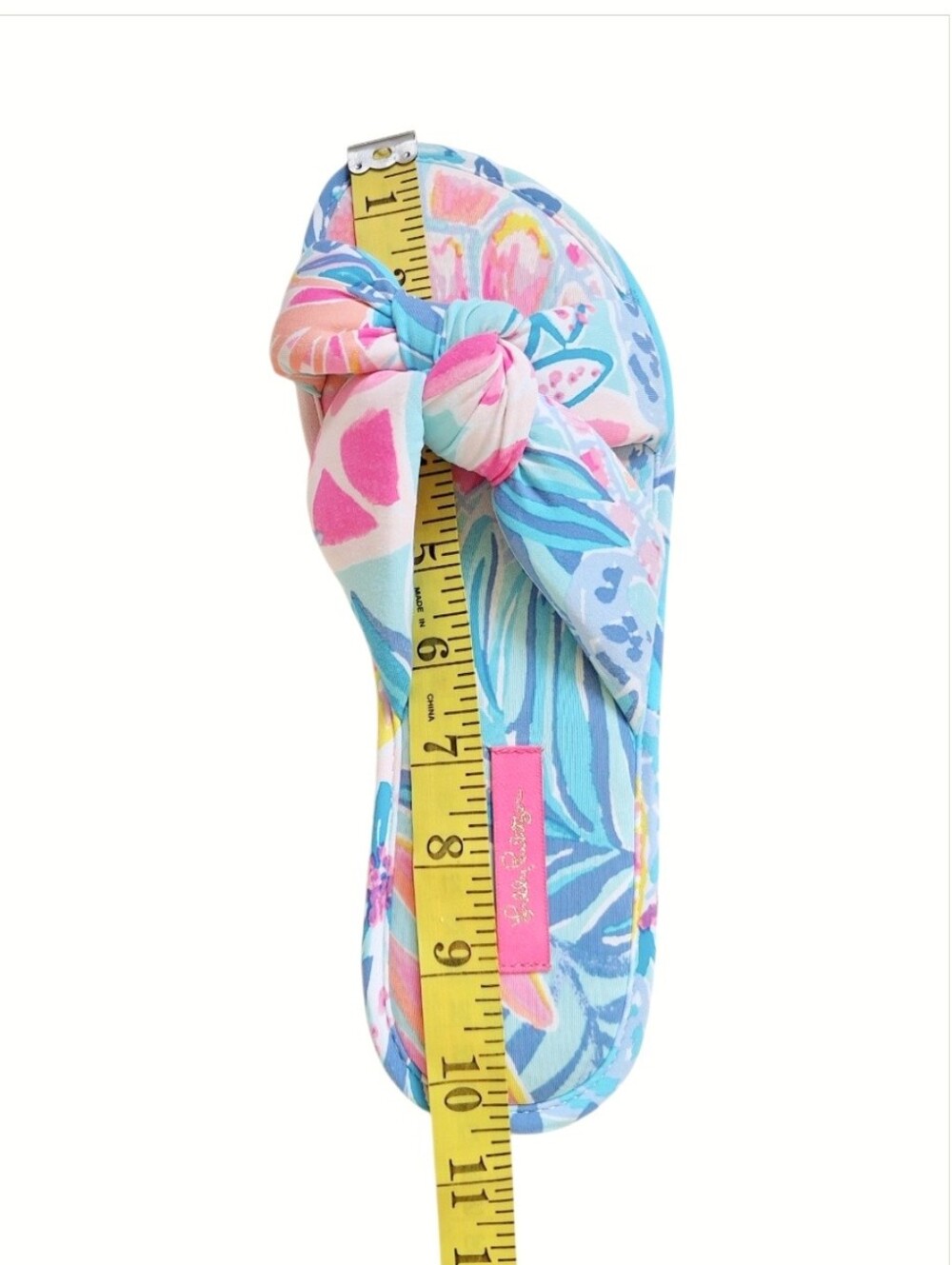 Lilly Pulitzer Harte Bow Tropical Print Slippers Bow Slide House Shoes 9 - Picture 8 of 8